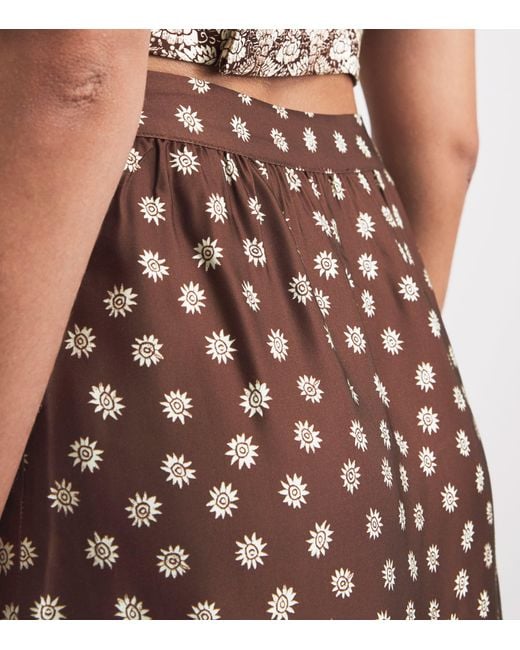 Claudie Pierlot Brown Printed Midi Skirt