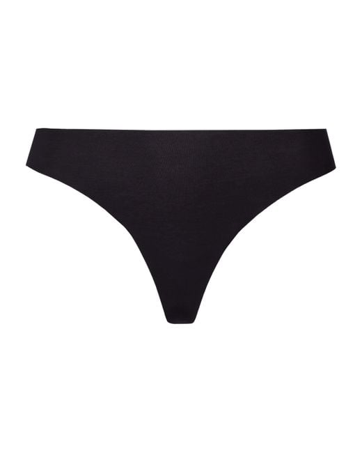 Hanro Black Invisible Cotton Thong