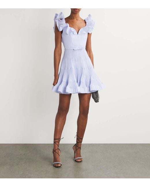 zimmermann pleated frill mini dress Zimmermann Green Pleated Frill Mini Dress