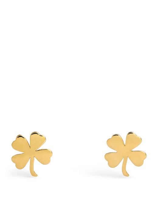 Jennifer Meyer Metallic Clover Stud Earrings