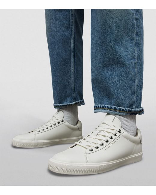 AllSaints White Leather Brody Sneakers for men