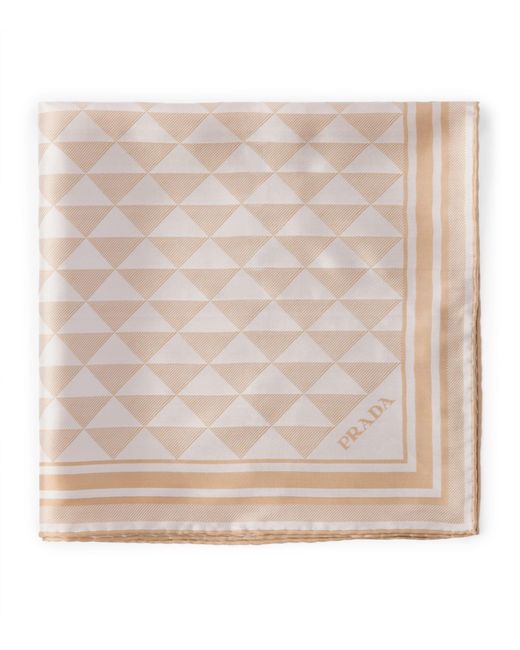 Prada Natural Silk Triangle Scarf