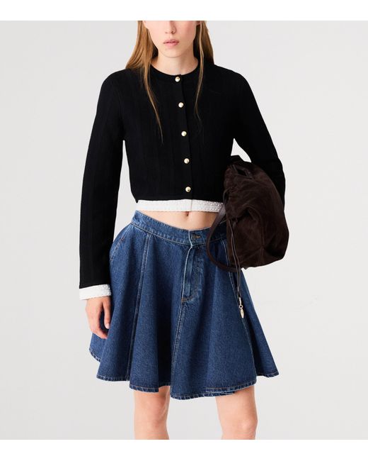 Maje Black Cropped Cardigan