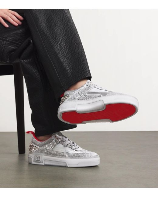Christian Louboutin White Astroloubi Donna Strass Sneakers