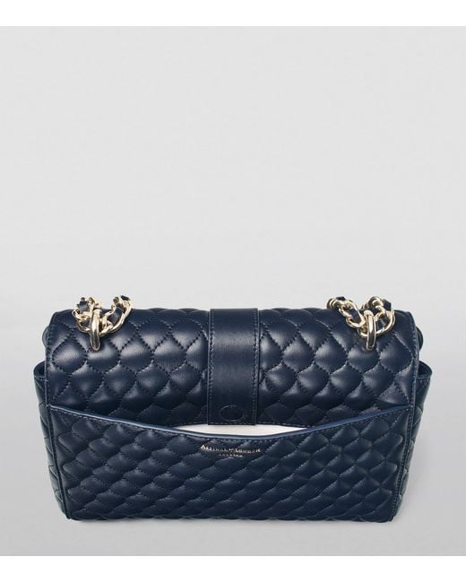 Aspinal Blue Large Lottie Shoulder Bag
