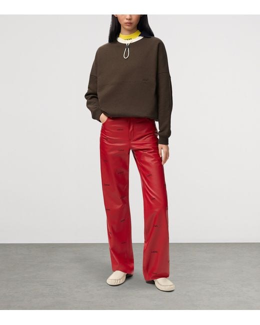 Loewe Brown Cotton-Blend Drawstring Sweatshirt
