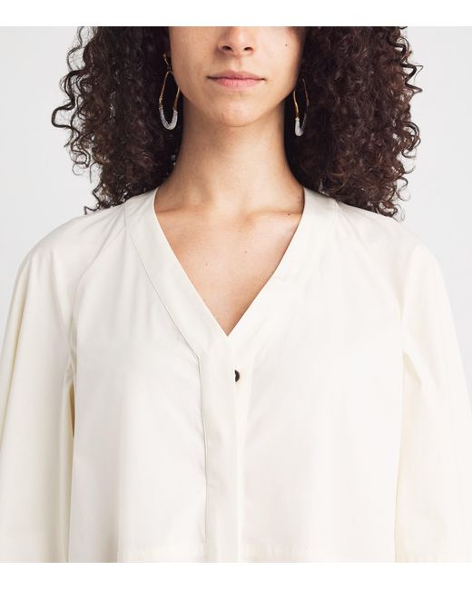 RETORI White Cotton Poplin Maxi Shirt Dress
