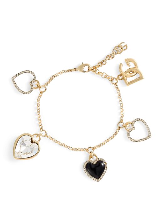 Dolce & Gabbana Metallic Italian Tailoring Hearts Bracelet
