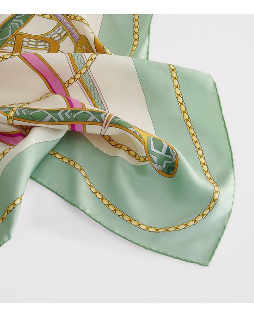 BVLGARI Green Silk Serpenti 75 Scarf