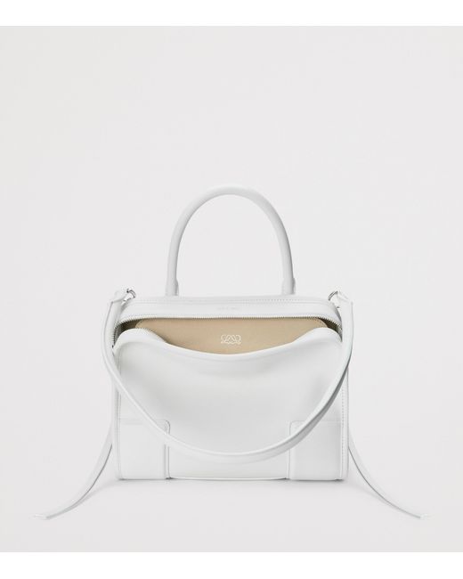 Loewe White Small Leather Amazona 180 Top-Handle Bag