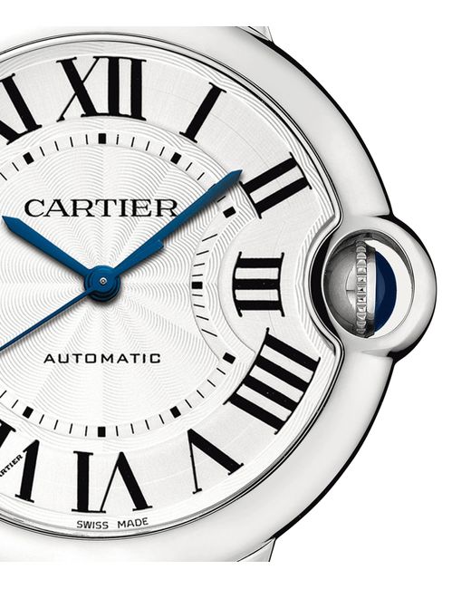 Cartier Metallic Stainless Steel Ballon Bleu De Watch 36.6mm