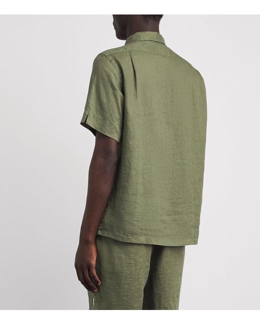 Polo Ralph Lauren Green Linen Short-Sleeve Classic-Fit Shirt for men