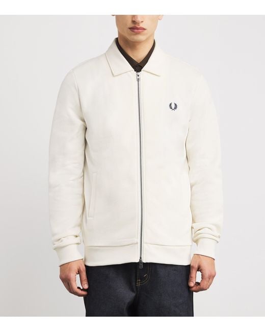 Fred Perry White Logo Track Jacket for men