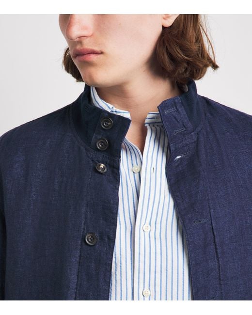 Polo Ralph Lauren Blue Linen Barrett Herringbone Jacket for men