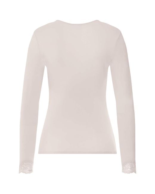 Hanro Pink Lace-Trim Dana T-Shirt