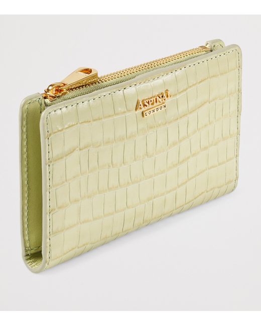 Aspinal Natural Croc-Embossed Leather Mayfair Wallet
