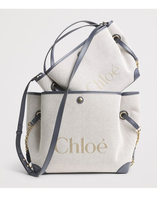 Chloé White Canvas Clover Carry Tote Bag
