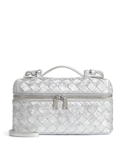 Bottega Veneta Gray Leather Bang Bang Vanity Case Bag