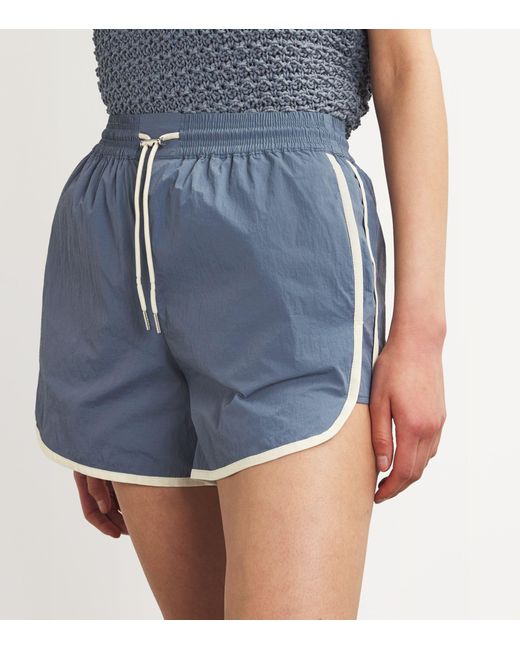 Varley Blue Harmon High-rise Shorts