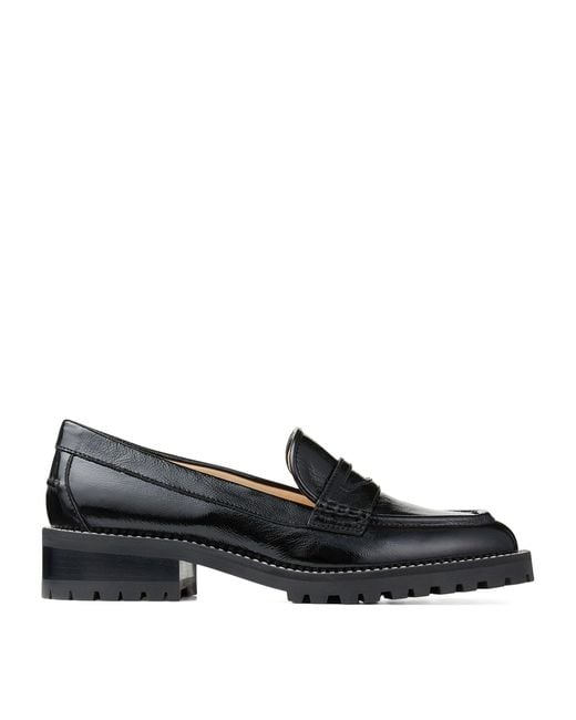 Jimmy Choo Deanna Leather Crystal-embellished Loafers in Black | Lyst UK