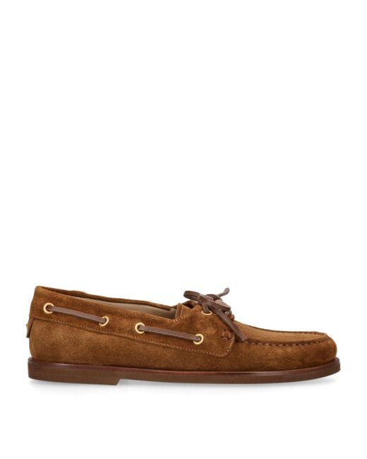 Gianvito Rossi Brown Suede Vandee Boat Shoes