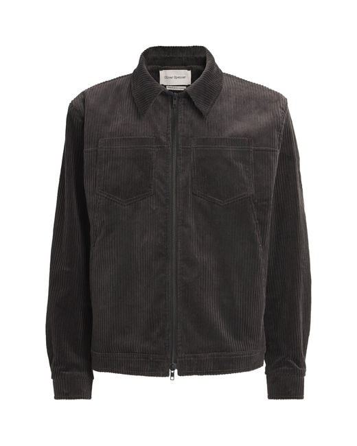 Oliver Spencer Black Stretch-Cotton Corduroy Norton Jacket for men