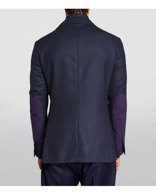 Corneliani Blue Wool-silk Single-breasted Blazer for men