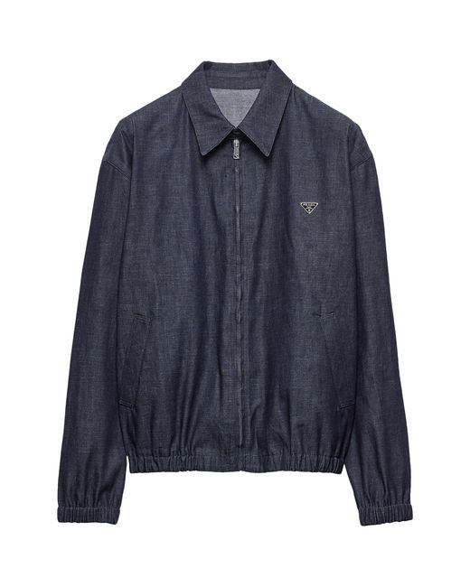 Prada Blue Chambray Denim Blouson Jacket for men