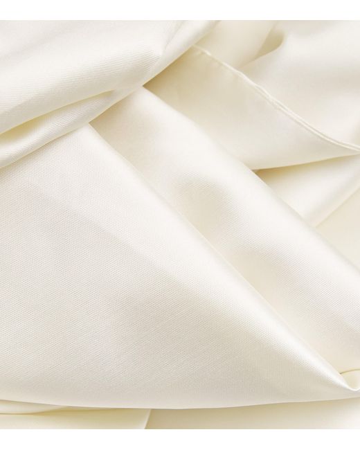 Sabina Bilenko White Satin Twill Martina Opera Coat