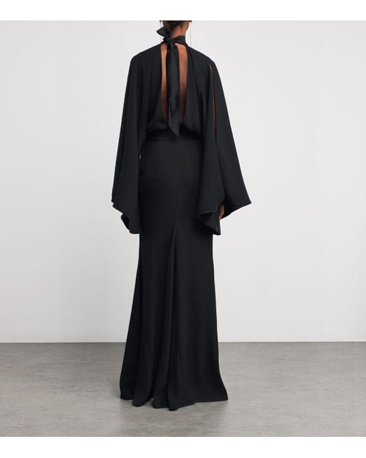 ‎Taller Marmo Black Belted Florida Kaftan Gown