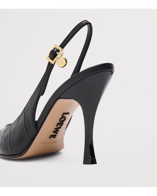 Loewe Black Leather New Comic Slingback Pumps 90