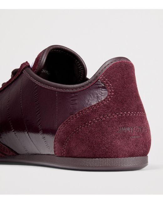 Jimmy Choo Purple Sunny F Leather-Suede Sneakers