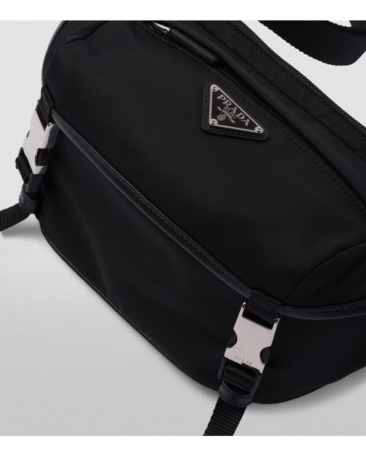 Prada Black Re-Nylon And Saffiano Leather Shoulder Bag for men