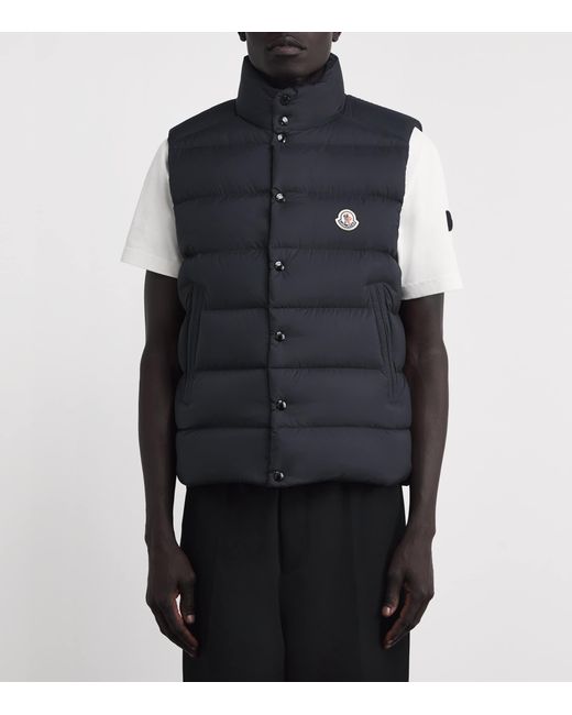 Moncler Blue Down Tibb Padded Gilet for men