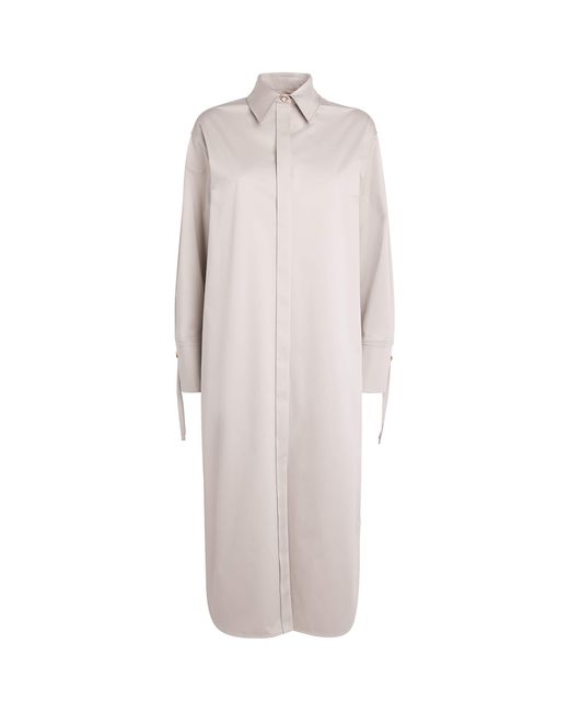 Agnona Gray Stretch-Cotton Midi Shirt Dress