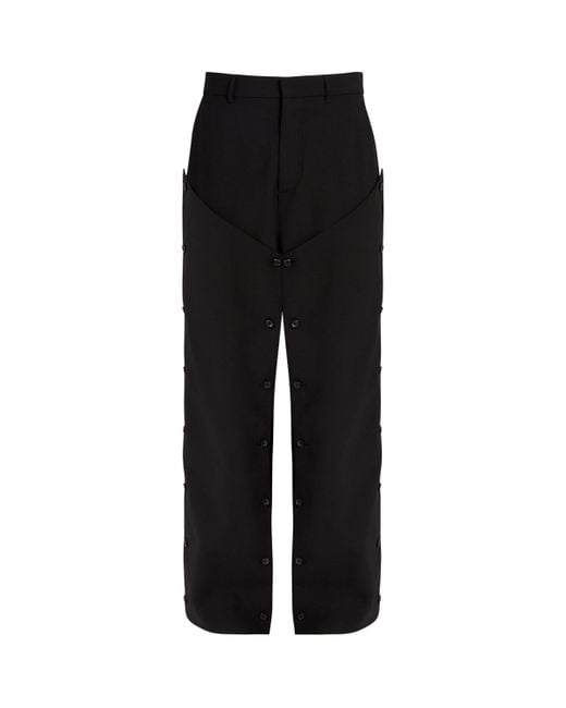 Y. Project Black Button-Panel Trousers for men