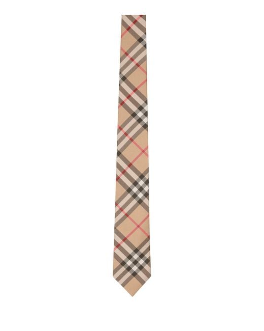 Burberry Brown Modern Cut Vintage Check Silk Tie for men