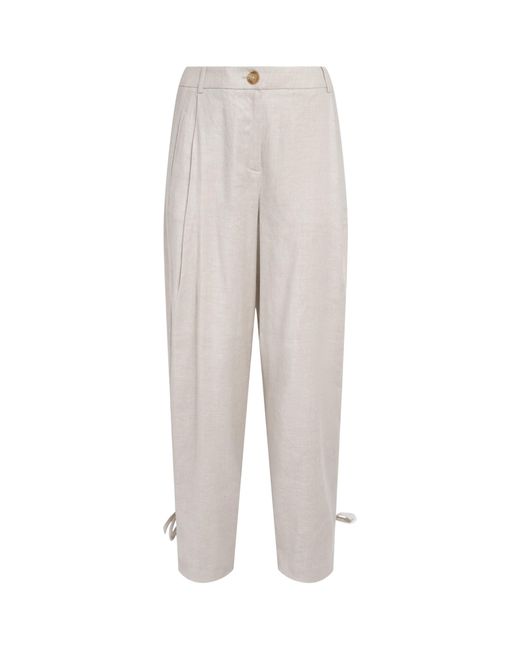 Toccin Gray Linen-Blend Elowen Trousers