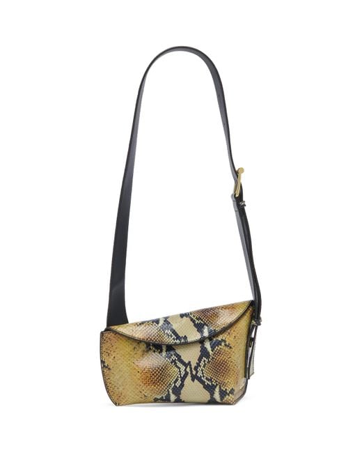 Alexander McQueen White Python-Effect Leather T-Bar Sling Cross-Body Bag