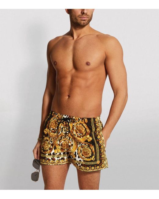 Versace Synthetic Baroque Print Swim Shorts in Yellow for Men - Save 37 ...