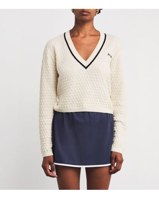 FRAME Natural X Sotheby's Cashmere V-Neck Sweater