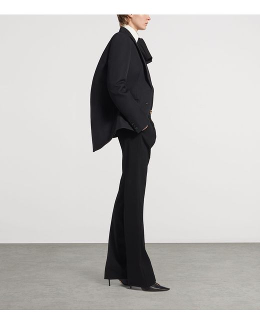 Balenciaga Black Wool-Silk Cocoon Blazer