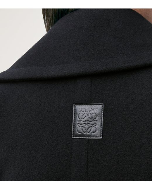 Loewe Black Wool Single-Breasted Coat