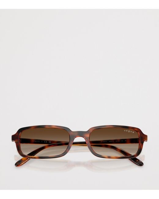 Vogue Brown Tortoiseshell Rectangular Sunglasses