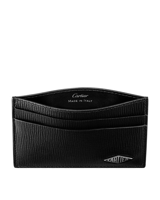 Cartier Black Grained Leather Losange Card Holder for men
