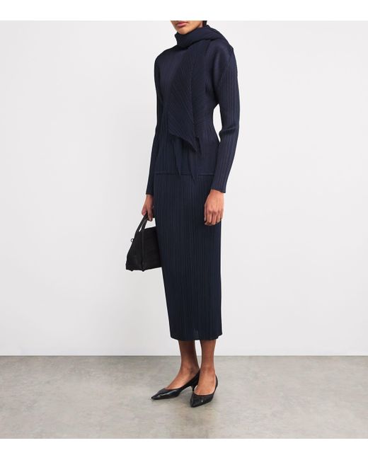 Pleats Please Issey Miyake Blue New Colorful Basics 4 Midi Skirt