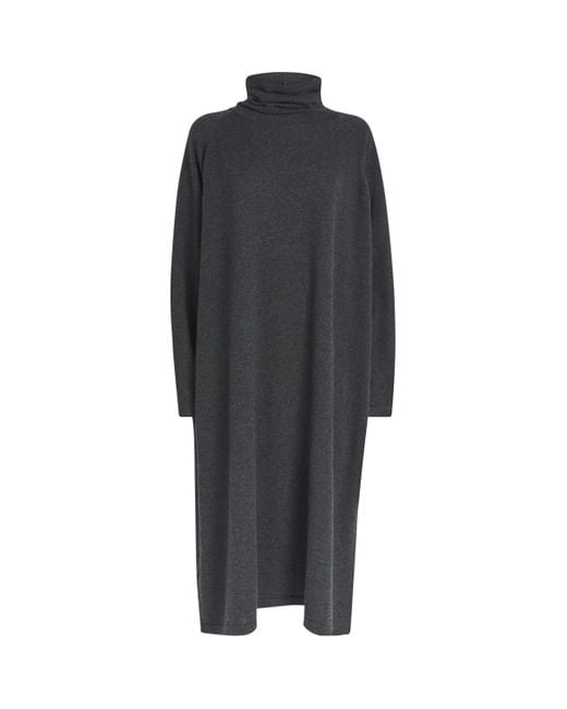Eskandar Black Cashmere Rollneck Sweater Dress