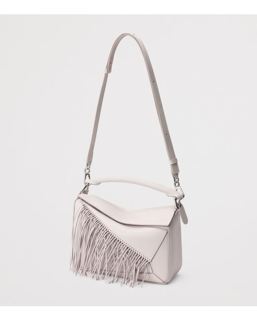 Loewe Gray Small Fringed Puzzle Bag