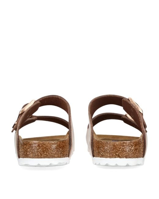 Birkenstock Brown Leather Metallic Arizona Sandals