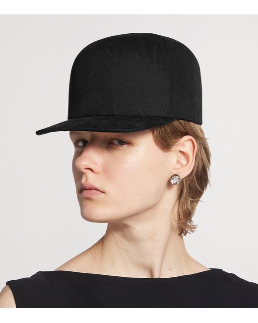 Balenciaga Black Cotton High Crown Cap